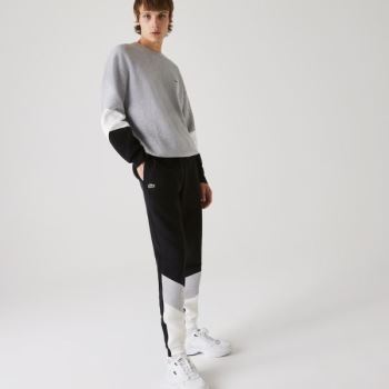 Lacoste Colorblock Piqué Fleece Jogging Pants - Kalhoty Pánské Bílé / Šedé / Černé | CZ-cs02np